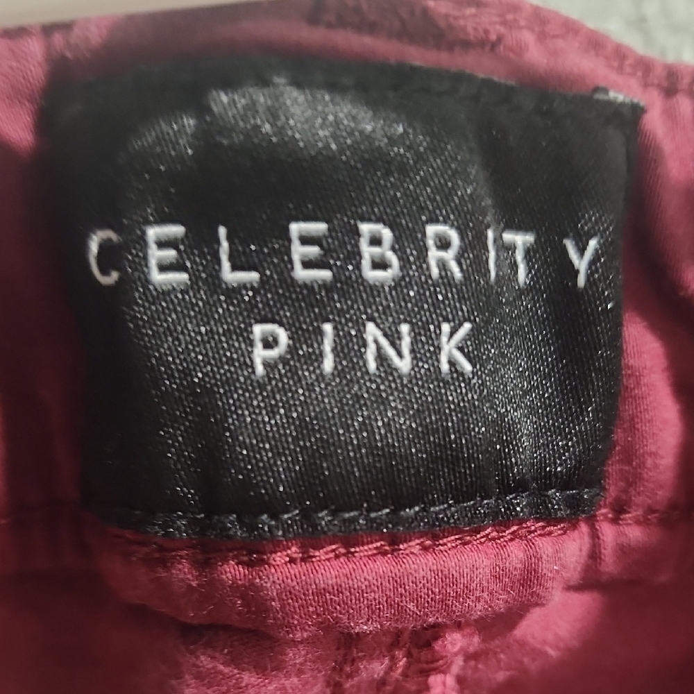 Celebrity Pink Women's Dark Red Ankle Jeans - Picture 2 of 4